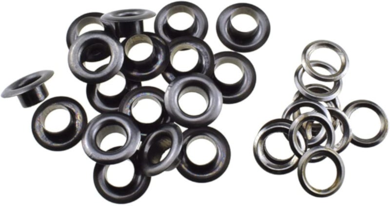 6mm Eyelets Grommets Set, Black Round Rivets with Smooth Crimp Grip, Leather Repair, Canvas, Belts, Shoes, Clothes, Easy Install Air-Hole Hardware for Clean and Secure Finish, Black - 80 Pc