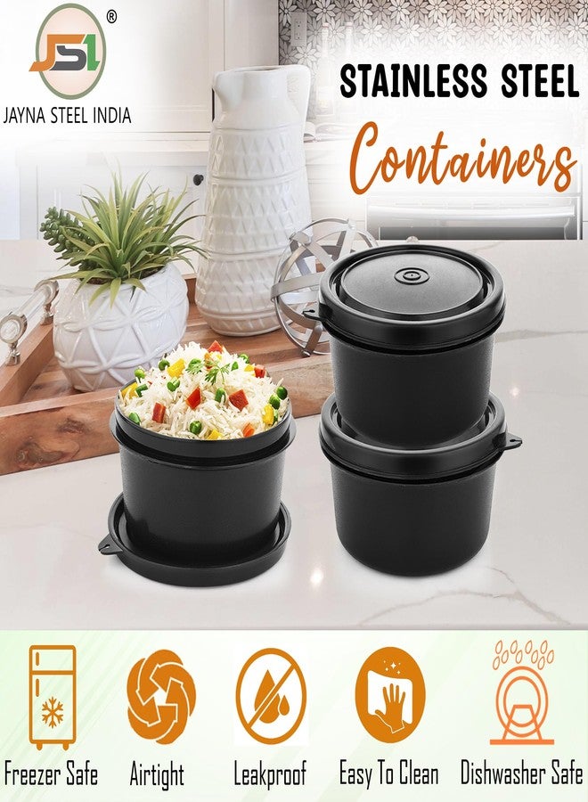 JSI Stainless Steel Round Microwave Safe Containers for Office, Home Kitchen (Pack of 2 Pcs, Capacity-450ml) Highly Durable & Non-breakable - Comes with Airtight & Leak Proof Lids Keeps Food Fresh - Image 2