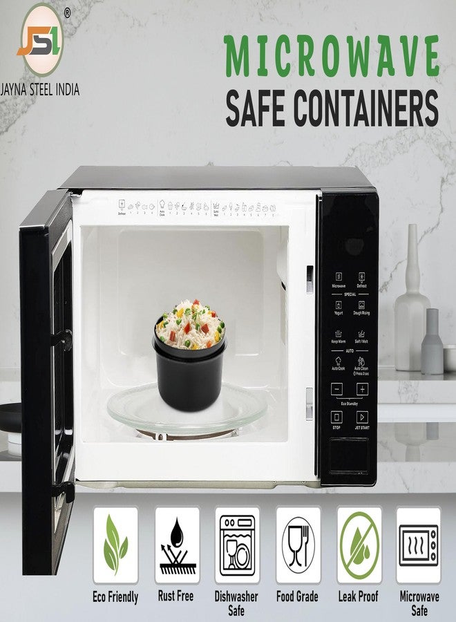 JSI Stainless Steel Round Microwave Safe Containers for Office, Home Kitchen (Pack of 2 Pcs, Capacity-450ml) Highly Durable & Non-breakable - Comes with Airtight & Leak Proof Lids Keeps Food Fresh - Image 3