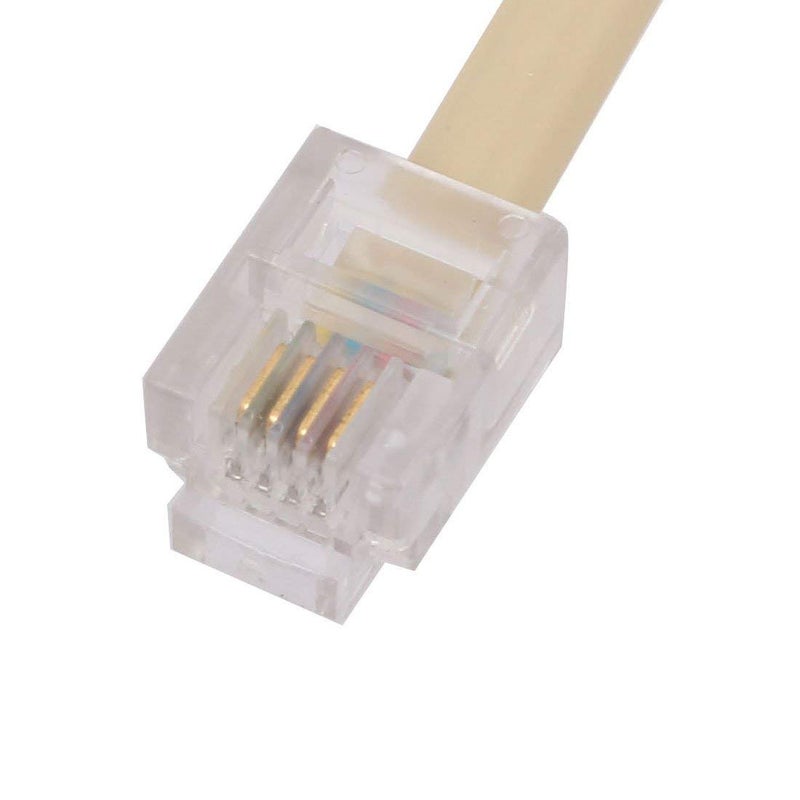 2 Ports RJ11 6P4C Male to Female Telephone Line Splitter Converter Beige - Image 3