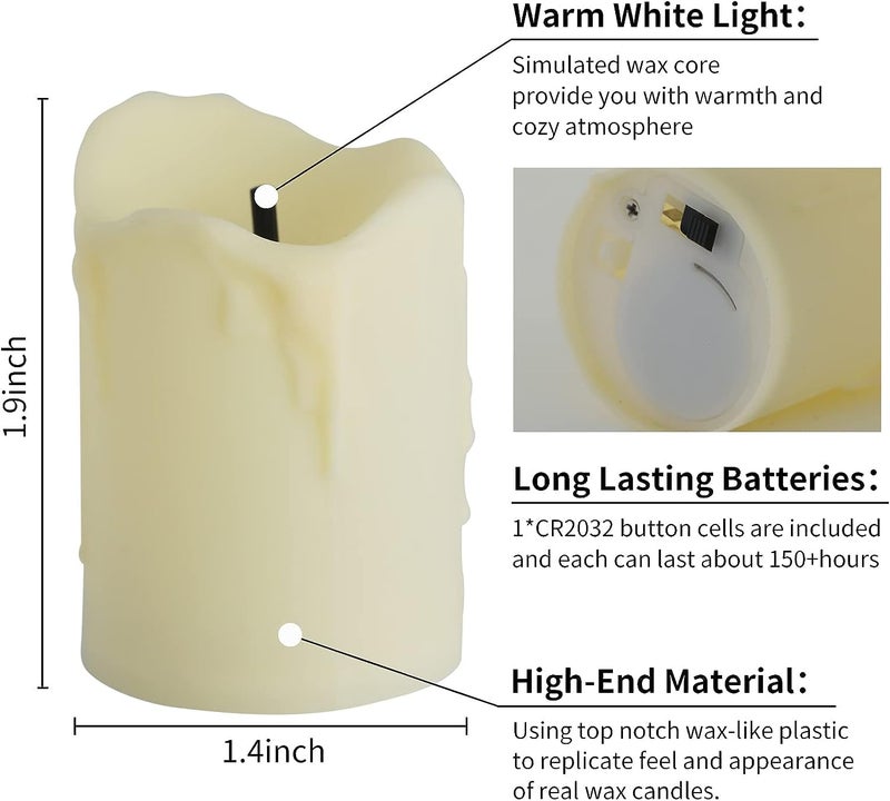 VERVENIX Acrylic LED Tea Light Flameless & Smokeless Melting Lights, Battery Operated Tea Light Perfect for Festive Home Decoration, Diwali (Pack of 12, Yellow, 5 cm) - Image 3