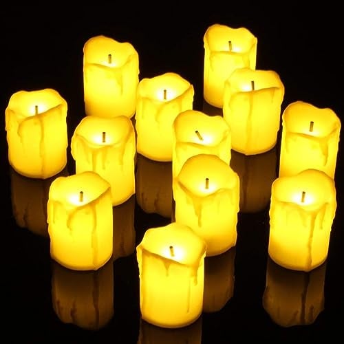 VERVENIX Acrylic LED Tea Light Flameless & Smokeless Melting Lights, Battery Operated Tea Light Perfect for Festive Home Decoration, Diwali (Pack of 12, Yellow, 5 cm) - Image 2