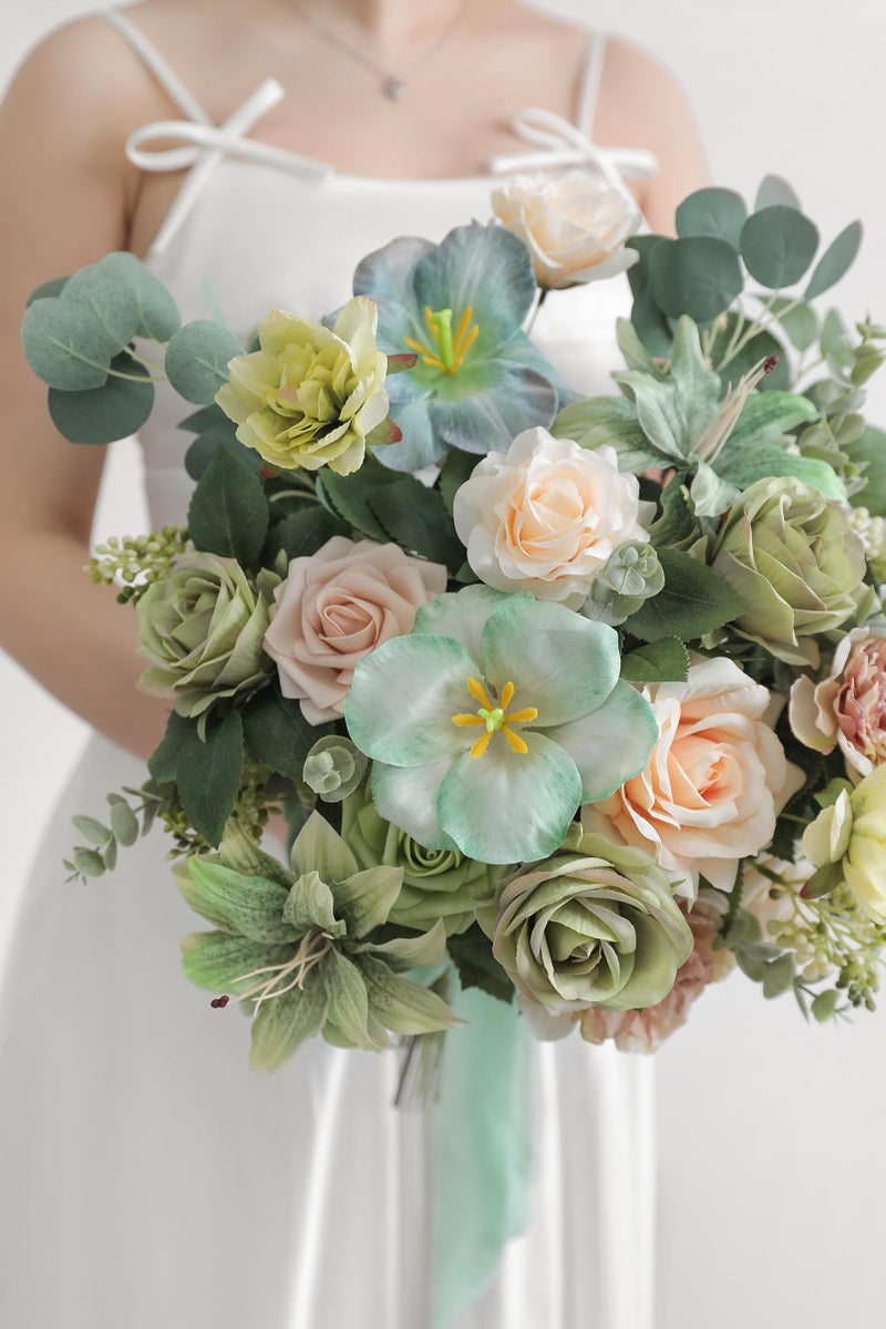 Serra Flora Artificial Flower Combo Fake Peony Rose Silk Flowers for DIY Wedding Bridal Bouquet Centerpieces Arrangements Party Decorations - Image 2