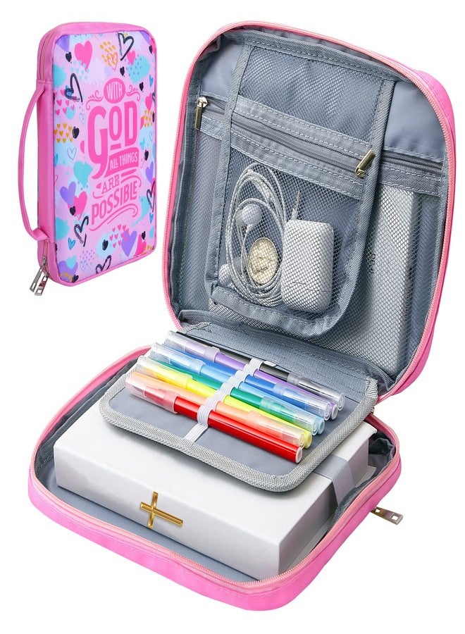 ICOSY Bible Cover Case for Women Girls Kids Bible Bag Case with Handle Kids Girls Bible Study Accessories Supplies - Image 2