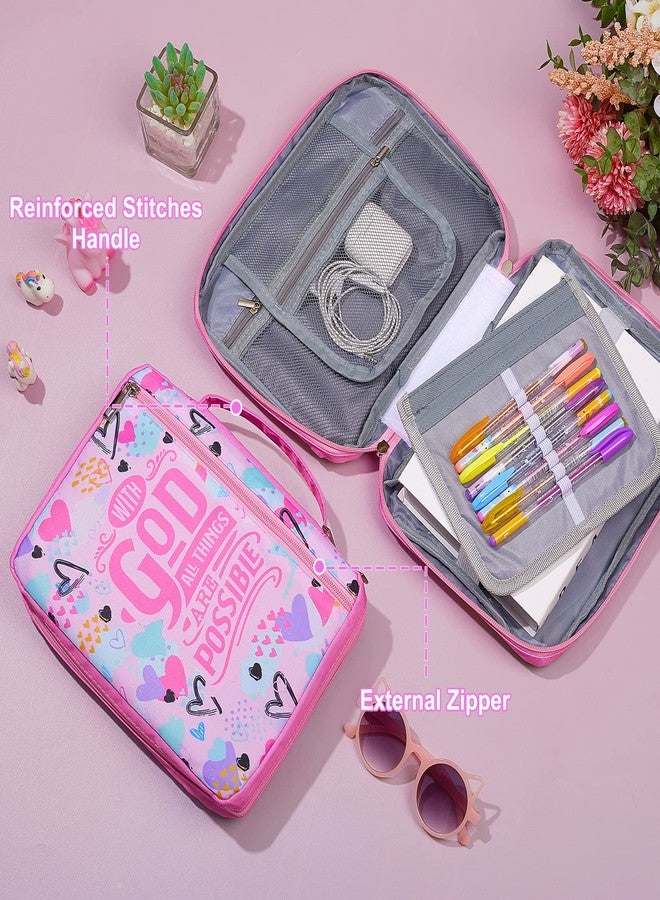 ICOSY Bible Cover Case for Women Girls Kids Bible Bag Case with Handle Kids Girls Bible Study Accessories Supplies - Image 3