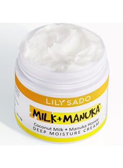 LILY SADO MILK+MANUKA™ Coconut Milk and Manuka Honey Natural Face Moisturizer - Non Greasy Organic Facial Cream with Cocoa Butter and Gotu Kola - Amazing Anti-aging Formula