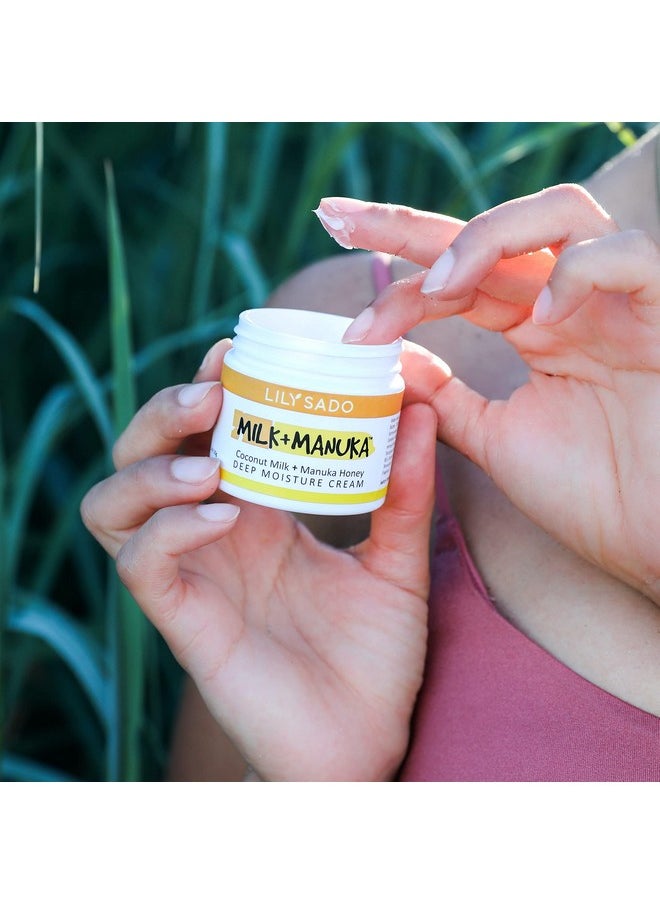 lily sado - LILY SADO MILK+MANUKA™ Coconut Milk and Manuka Honey Natural Face Moisturizer - Non Greasy Organic Facial Cream with Cocoa Butter and Gotu Kola - Amazing Anti-aging Formula - Image 1