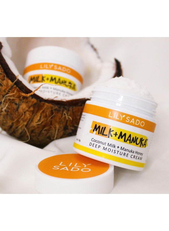 lily sado - LILY SADO MILK+MANUKA™ Coconut Milk and Manuka Honey Natural Face Moisturizer - Non Greasy Organic Facial Cream with Cocoa Butter and Gotu Kola - Amazing Anti-aging Formula - Image 1