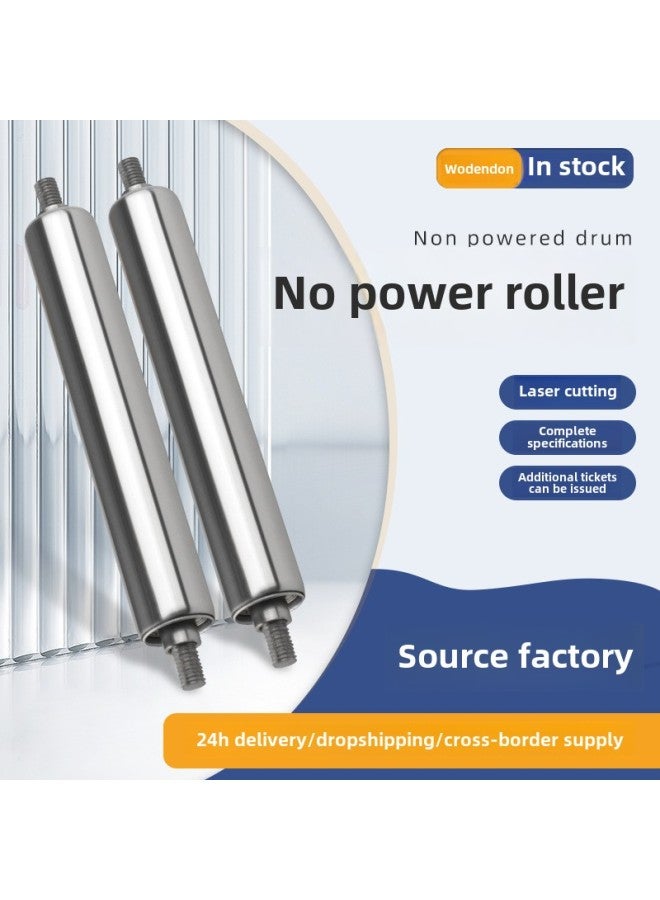 Supply Galvanized Unpowered Roller Unpowered Stainless Steel Carbon Steel Roller Workshop Assembly Line Idler Shaft-Specifications:Stainless Steel Diameter 38*tube 200*shaft 12*length 240  - Image 1