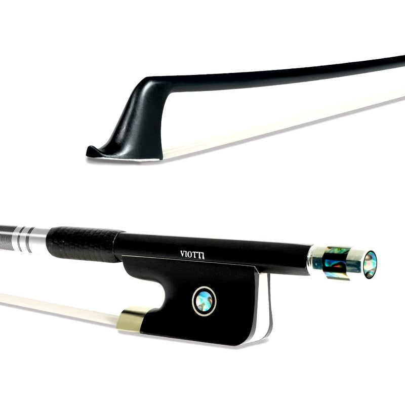 Viotti Carbon Fiber Cello Bow, Hand Crafted by Professional Bow Makers, Strong, Stiff & Well Balanced, Made with Mongolian Horse Hair, For Cellist of All Skill Levels - Image 1