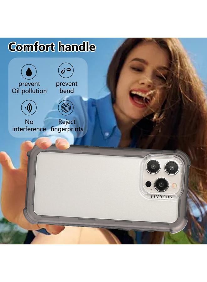 S-TOP Case For iPhone 16 Pro Transparent Matte TPU Hybrid PC 3-in-1 Phone Case - Image 4