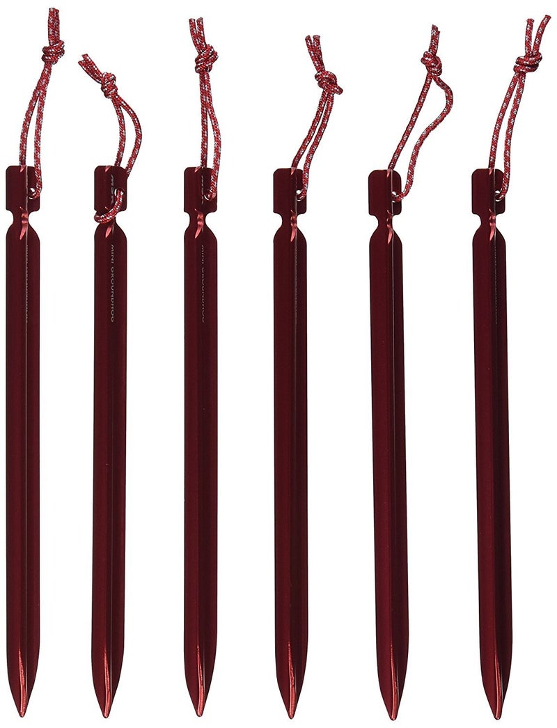 MSR Groundhog Tent Stake Kit, 6-Pack, Mini - 6-Inch , Red - Image 1