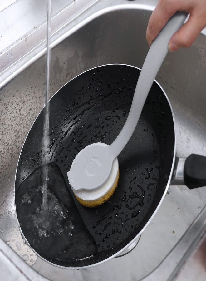 DrDirt Dish Scrubber with Handle, 2 Cellulose Sponges & 1 Scouring Pad - Image 3