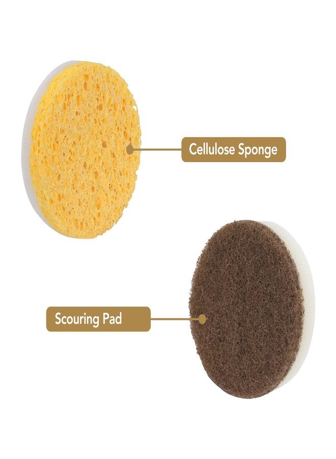 DrDirt Dish Scrubber with Handle, 2 Cellulose Sponges & 1 Scouring Pad - Image 1