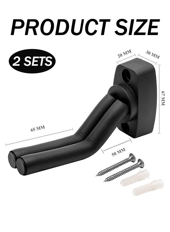 حامل جيتار مثبت على الحائط من قطعتين مع براغي، سهل التركيب، يناسب جميع أحجام الجيتارات والباس والمندولين والبانجو واليوكليلي - Image 3