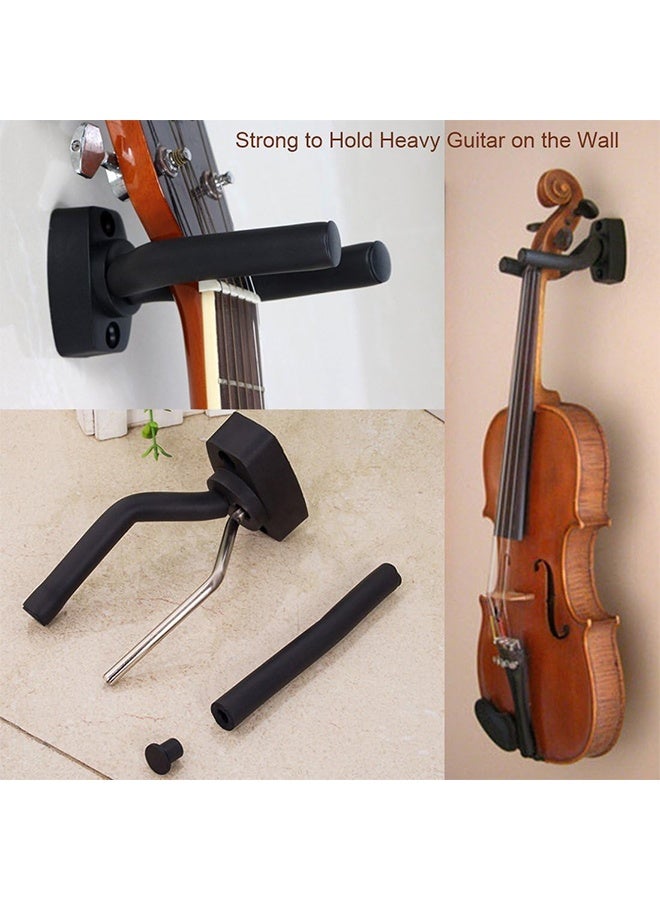 حامل جيتار مثبت على الحائط من قطعتين مع براغي، سهل التركيب، يناسب جميع أحجام الجيتارات والباس والمندولين والبانجو واليوكليلي - Image 4