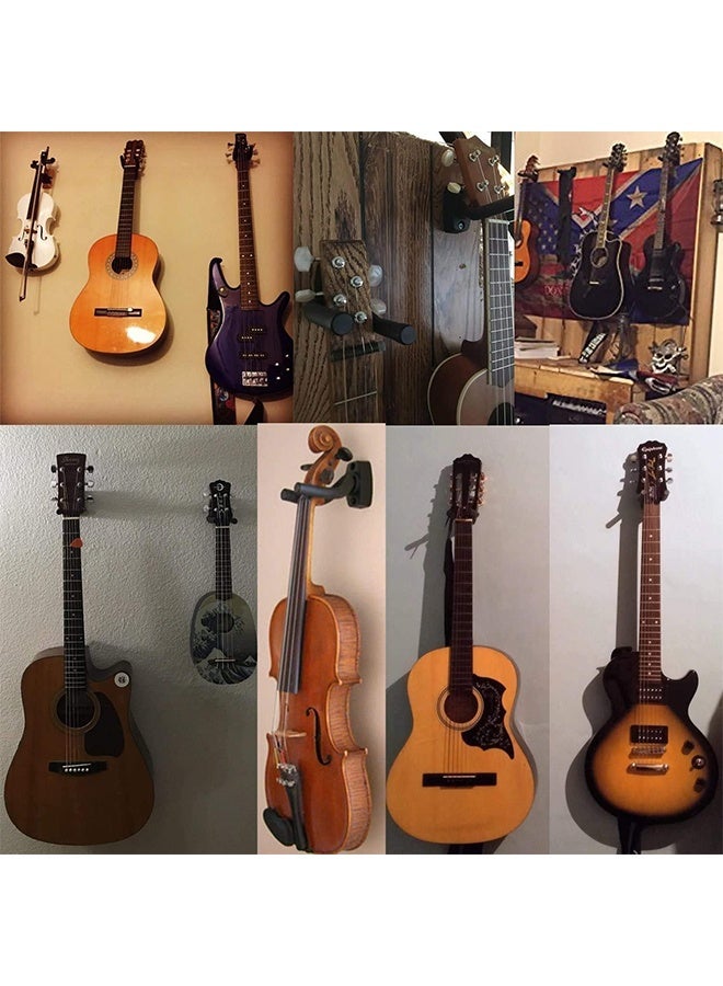 حامل جيتار مثبت على الحائط من قطعتين مع براغي، سهل التركيب، يناسب جميع أحجام الجيتارات والباس والمندولين والبانجو واليوكليلي - Image 5