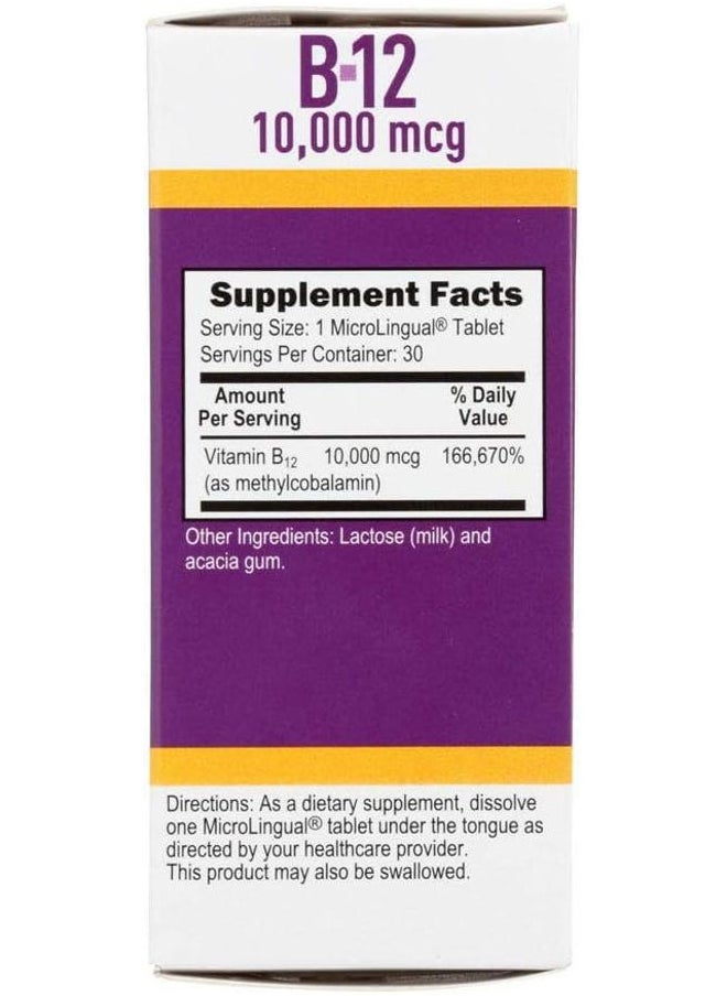Superior Source No Shot Methylcobalamin B-12 10000 mcg - Vitamin B-12 to Support Energy Production, Brain Health & Overall Wellness - Sublingual Tablets for Quick Absorption - 30 Dissolving Tablets  - Image 3