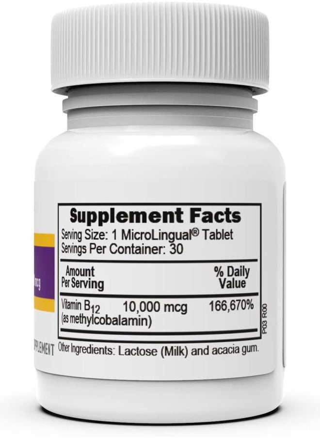 Superior Source No Shot Methylcobalamin B-12 10000 mcg - Vitamin B-12 to Support Energy Production, Brain Health & Overall Wellness - Sublingual Tablets for Quick Absorption - 30 Dissolving Tablets  - Image 2