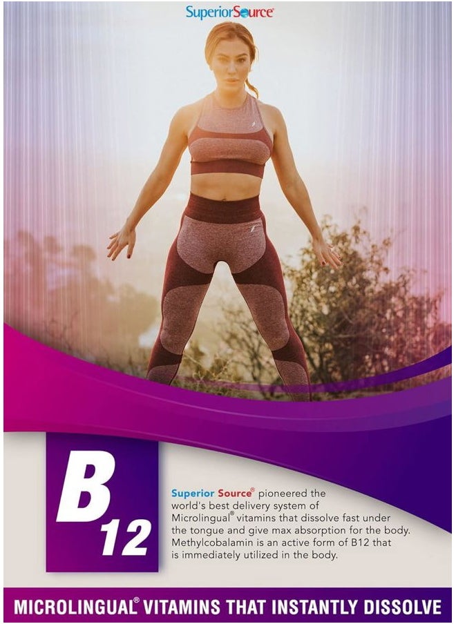 Superior Source No Shot Methylcobalamin B-12 10000 mcg - Vitamin B-12 to Support Energy Production, Brain Health & Overall Wellness - Sublingual Tablets for Quick Absorption - 30 Dissolving Tablets  - Image 5
