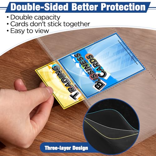 Fabmaker 648 Pockets Double Side Trading Card Sleeves, Fabmaker 9 Pocket Card Sleeves Binder Sheets for 3 Ring Binder, Long-Lasting Trading Cards Binder Sleeves Fit for MTG, Baseball, Game, Business Cards - Image 4