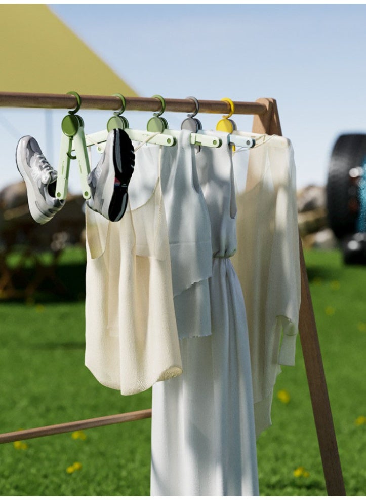 HOMESTAR 3PCS Set Travel Folding Hangers Portable Multi-Function Hangers With Clips Thickened ABS Plastic Clothes Hangers Shoe Rack Magic Folding Design Compact Easy Storage Convenient Carrying Dry And Wet Use Free Combination Mortise And Tenon Structure Easy Assembly Smooth Beautiful Durable For Hotel Outdoor Home Use - Image 5
