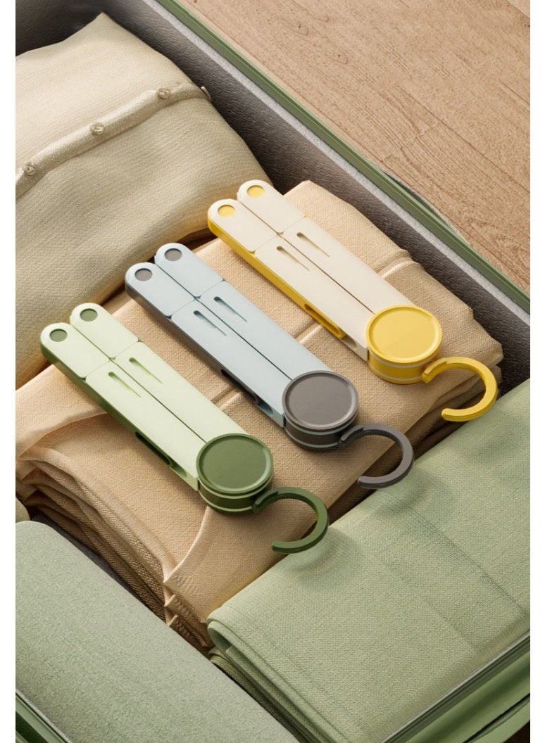 HOMESTAR 3PCS Set Travel Folding Hangers Portable Multi-Function Hangers With Clips Thickened ABS Plastic Clothes Hangers Shoe Rack Magic Folding Design Compact Easy Storage Convenient Carrying Dry And Wet Use Free Combination Mortise And Tenon Structure Easy Assembly Smooth Beautiful Durable For Hotel Outdoor Home Use - Image 1