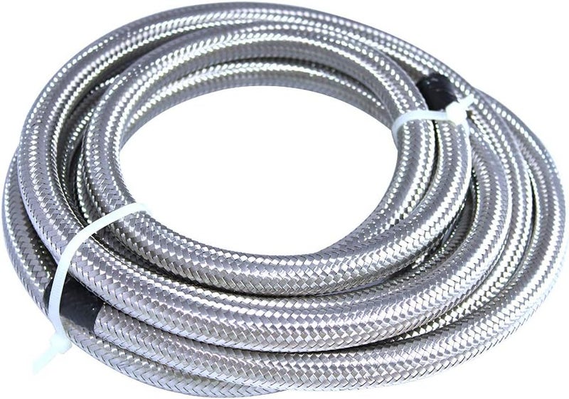Partschoice Universal Oil Fuel Line Hose 20Ft AN-6 Stainless Steel Braided with 10PC Swivel Fitting Hose Ends Adapter Kit, Blue & Red - Image 2