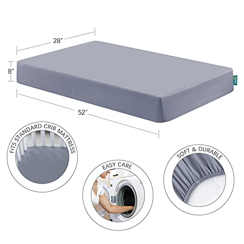 Biloban 3-Piece Toddler Sheet Set Microfiber, Toddler Bedding Set Includes Crib Mattress Sheet, Flat Sheet and Envelope Pillowcase, Silky Soft, Breathable and Lightweight, Grey - Image 4