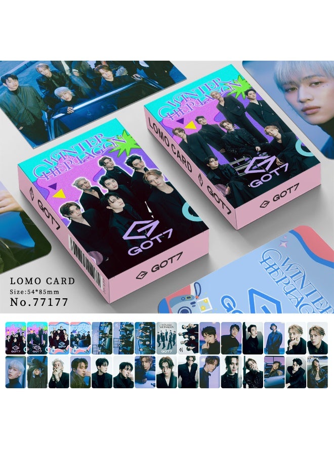 NIBEMINENT 30 Pcs Kpop GOT7 Winter Heptagon Lomo Cards Card For Fans Collection Gifts - Image 1
