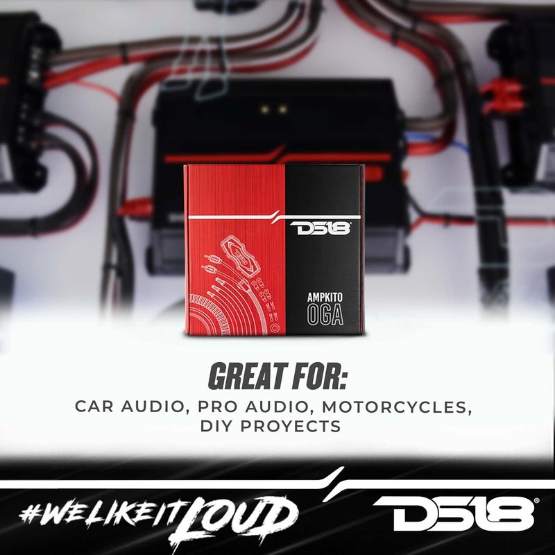 DS18 AMPKIT0 0 Gauge CCA Complete Amp Wiring Kit - Amplifier Install Wiring 1/0 Ga Amp Kit Pro Installation Cables Up to 3500 Watts with ANL Fuse Holder 250A - Image 5