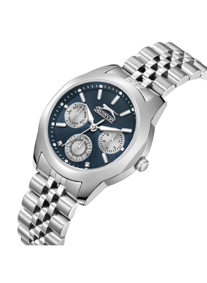 سلازنجر ساعة نسائية متعددة الوظائف بشاشة وسوار معدني فضي - Image 2