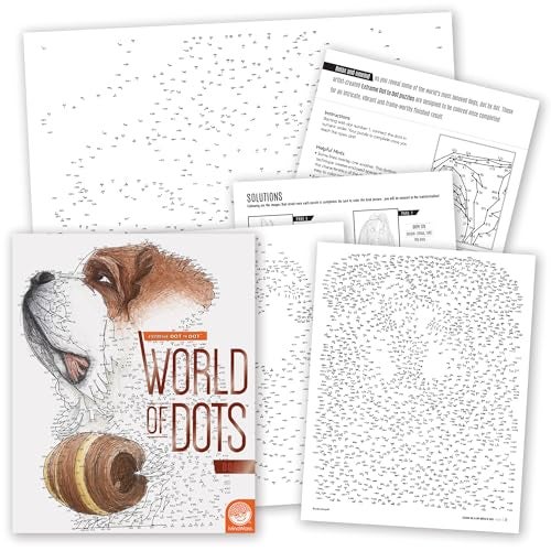 MindWare World of Dots Dogs ConnectTheDots Puzzle Coloring Book for Kids and Adults 32 DogThemed Designs Ages 8 and Up - Image 1