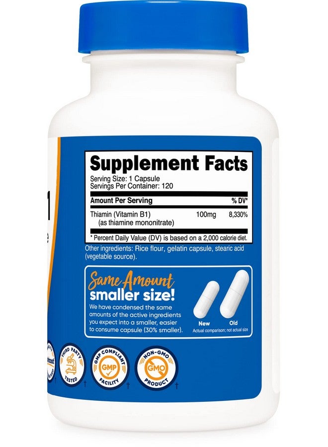 Nutricost Vitamin B1 (Thiamine) 100Mg 120 Capsules Gluten Free And Nongmo - Image 5