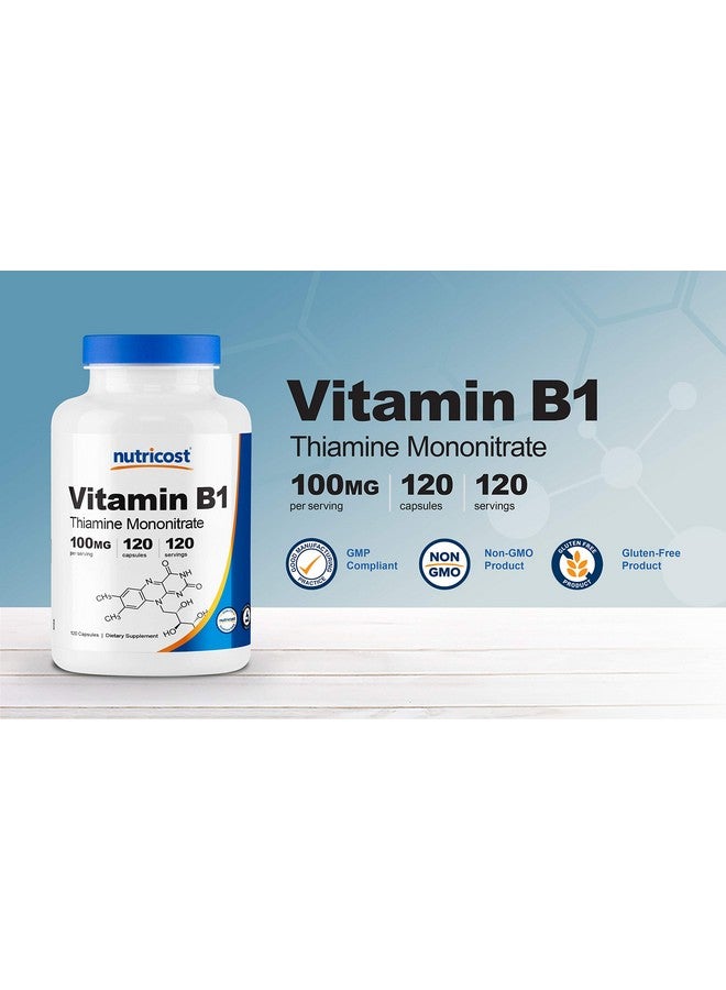 Nutricost Vitamin B1 (Thiamine) 100Mg 120 Capsules Gluten Free And Nongmo - Image 4