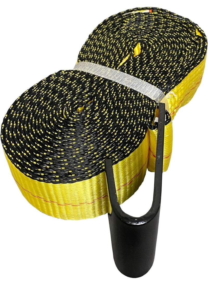Everest S1022 Premium Ratchet Tie Down 1 PK 2 IN X 27 FT 3333 LBS Working Load 10000 LBS Break Strength FlatHook Cargo Straps Perfect for Moving Appliances Lawn Equipment and Motorcycles Vibrant Everest Yellow  - Image 4