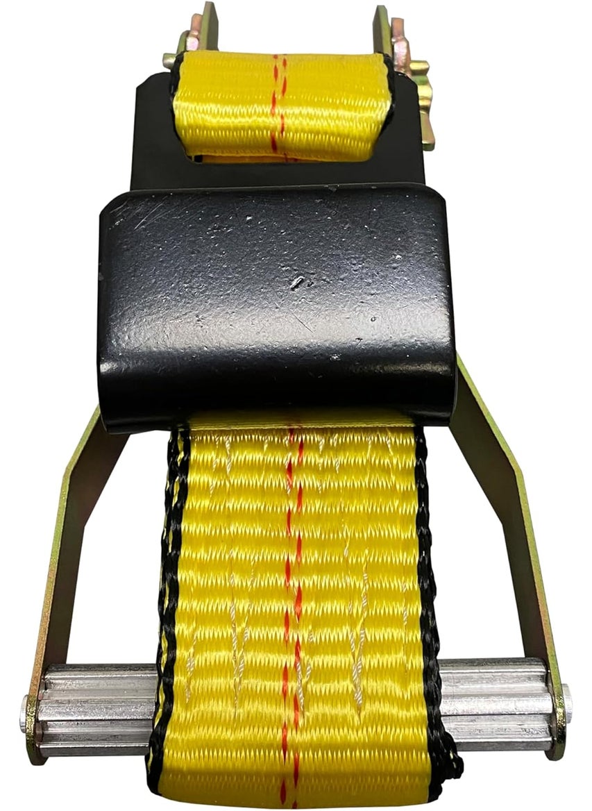 Everest S1022 Premium Ratchet Tie Down 1 PK 2 IN X 27 FT 3333 LBS Working Load 10000 LBS Break Strength FlatHook Cargo Straps Perfect for Moving Appliances Lawn Equipment and Motorcycles Vibrant Everest Yellow  - Image 2