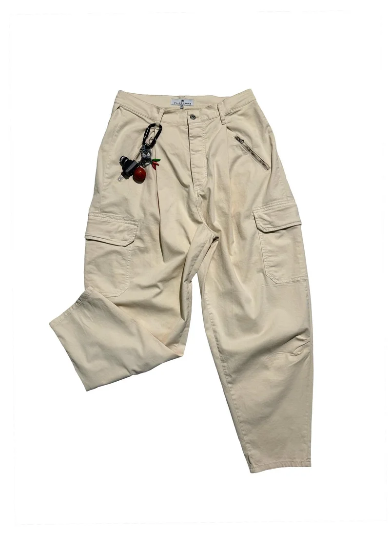 Flashmobnation Men’s Ecru Baggy Trousers – FM Streetwear