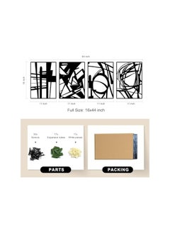 The Bros 4 Pack Black Abstract Metal Wall Art, Minimalist Decor Single Line Art Wall Decor, 3D Textured Metal Wall Sculptures, for Living Room Bedroom Bathroom Study Room (M)  - Image 5