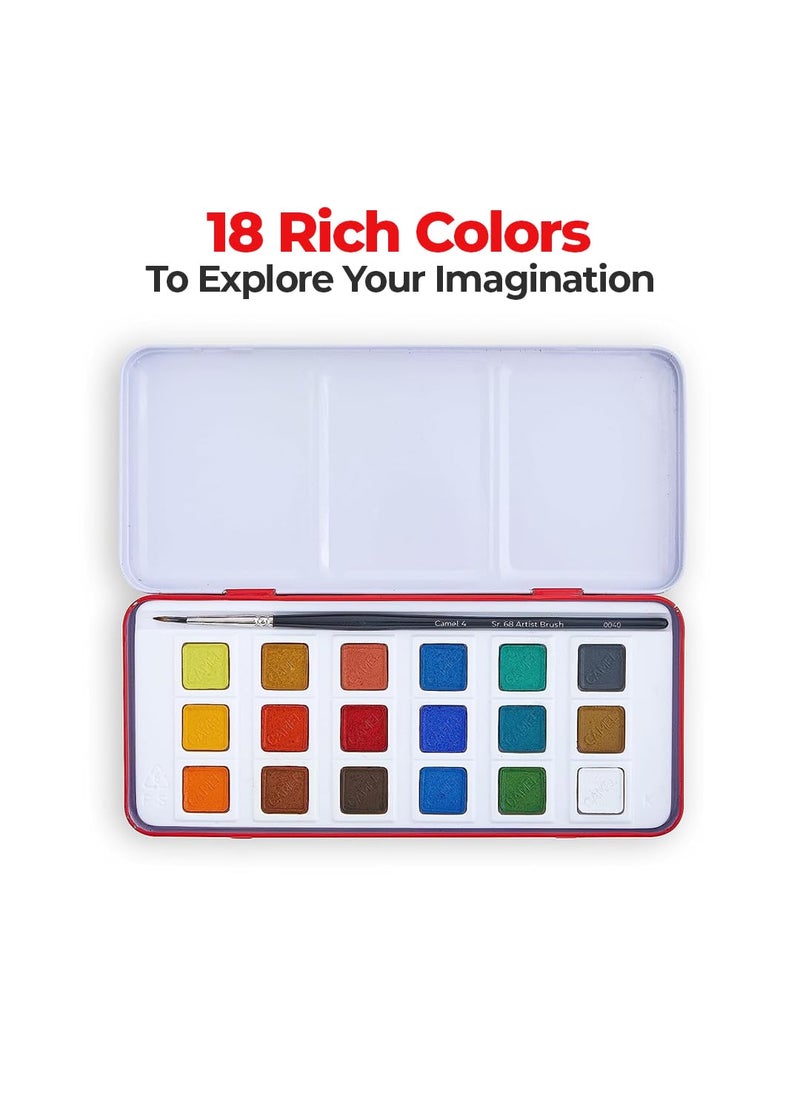 camel Camel Artist Water Colour Cakes – 18 Assorted Shades | Rich Pigments & Vibrant Colors | Ideal for Artists & Hobbyists  - Image 3