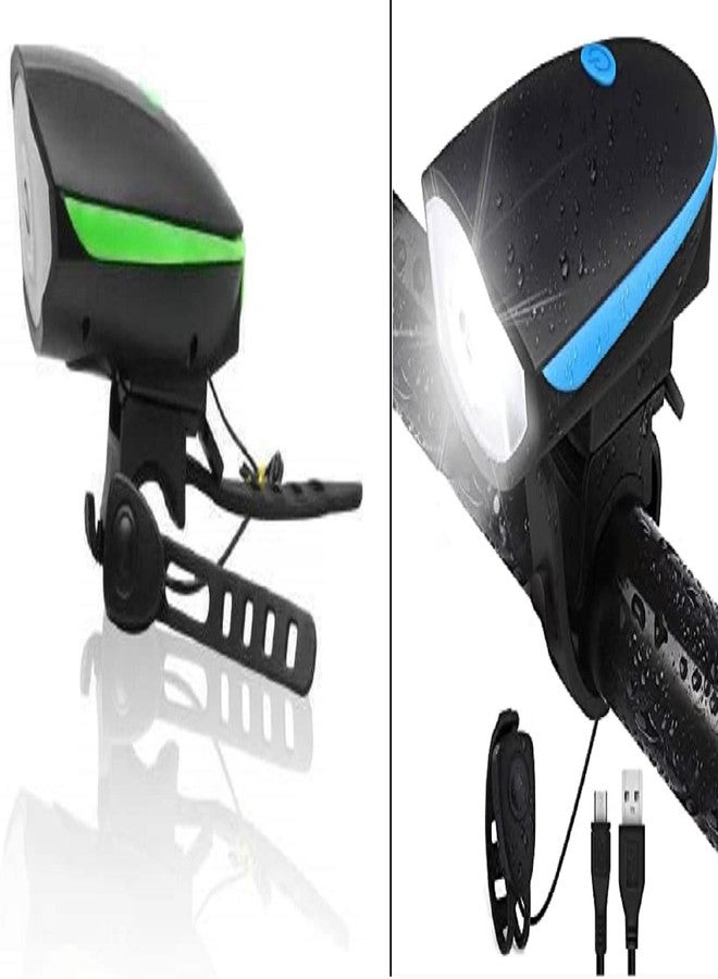 Ilsha® 2-in-1 Rechargeable Cycle Light With Horn - 3 Modes, Waterproof (Multicolor) - Image 2
