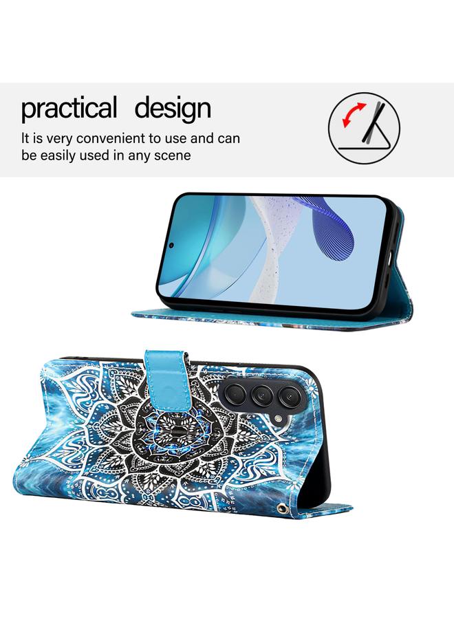 S-TOP Case For Samsung Galaxy M55 Colored Drawing Pattern Plain Weave Leather Phone Case - Image 3