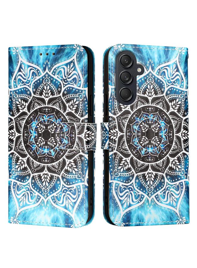 S-TOP Case For Samsung Galaxy M55 Colored Drawing Pattern Plain Weave Leather Phone Case - Image 1