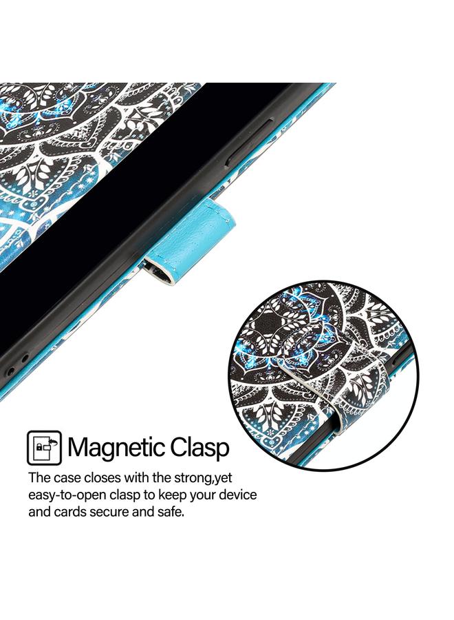 S-TOP Case For Samsung Galaxy M55 Colored Drawing Pattern Plain Weave Leather Phone Case - Image 4