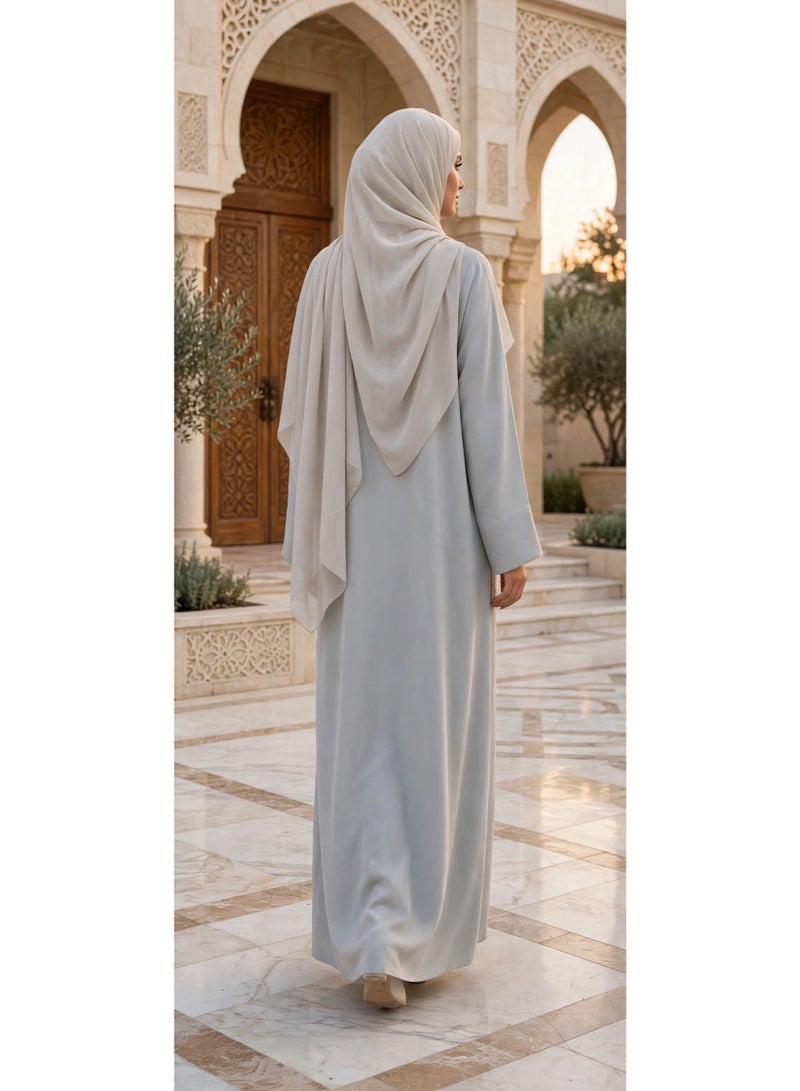 اكسا عباية مفتوحة من الأمام مع تطريزات أوراق الشجر البراقة - Image 5
