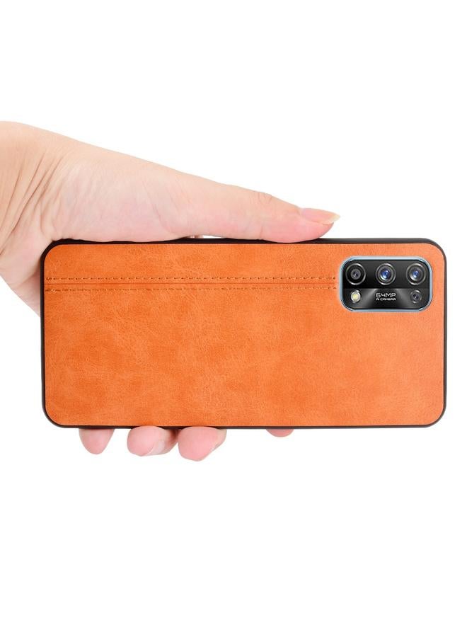 S-TOP Case For OPPO Realme 7 Pro Shockproof Sewing Cow Pattern Skin PC + PU + TPU Case - Image 5