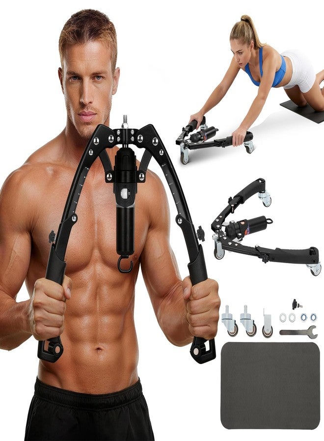 Bullro Twister Arm Trainer, 3-in-1 Adjustable Hydraulic Power Chest Workout Equipment (22-440 lbs) with Ab Roller and Resistance Band Hooks, Men and Women Home Gym Equipment for Full-Body Strength Training - Image 1