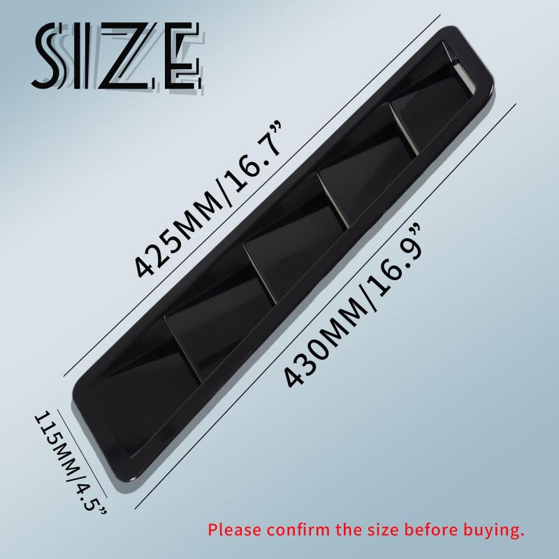 YESHMA Car Vents Scoop Bonnet Cover Intake Scoop Louvers Cooling Intake Vent Cover (Gloss Black) - Image 2