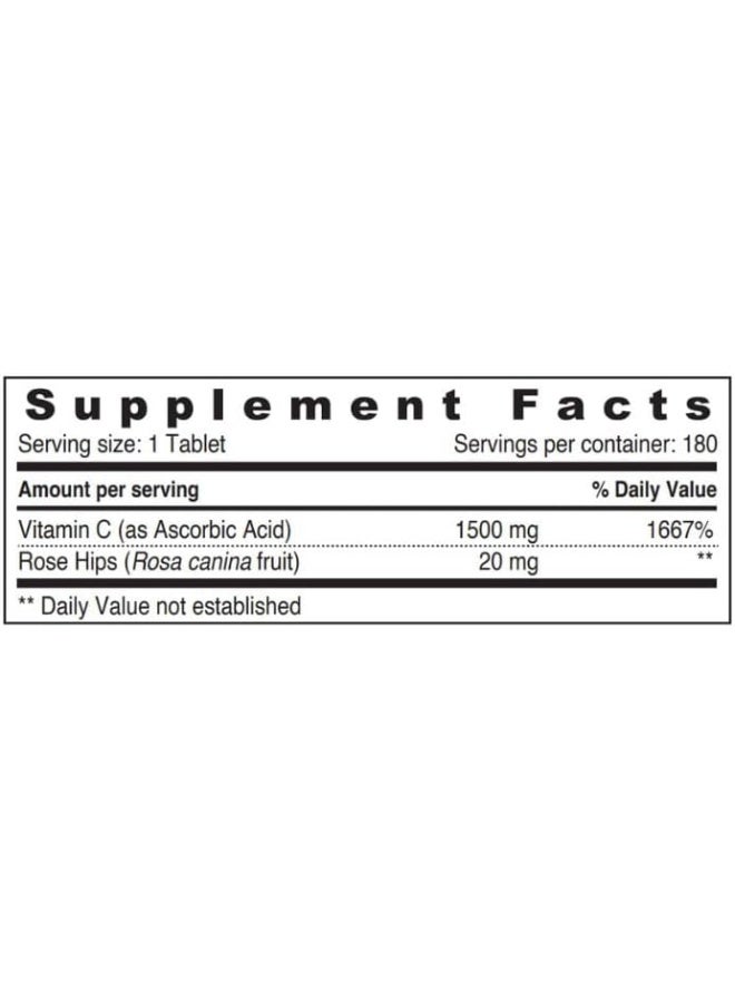 SUNSHINE NUTRITION فيتامين سي 1500 ملغ مع وردة الورد | دعم مناعي عالي القوة ومضاد للأكسدة للبشرة، 100 حبة - Image 3