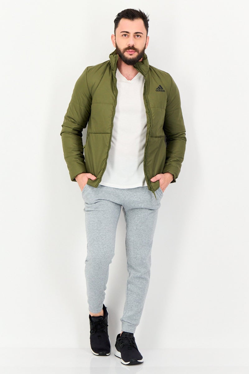 Adidas جاكيت خارجي طويل الأكمام للرجال، رياضي، زيتوني - Image 4